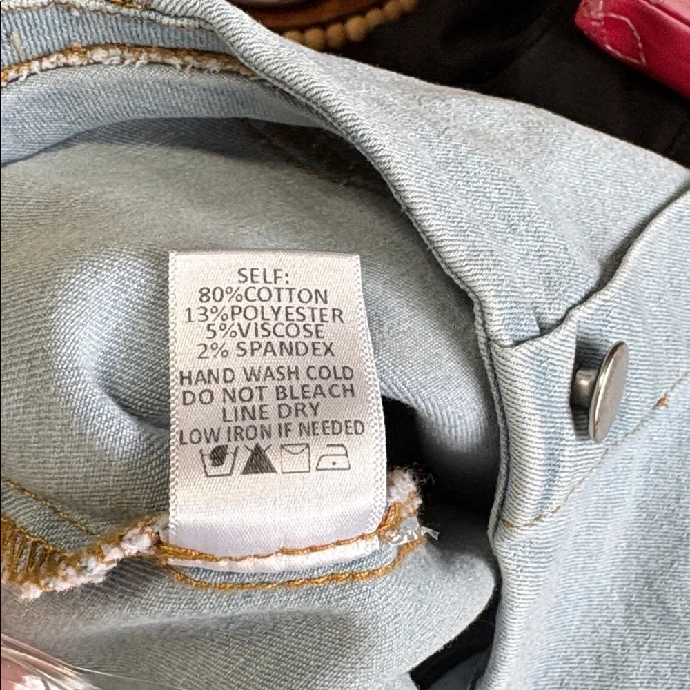 Blue Blush Denim Button-Front Skirt - Size Large
